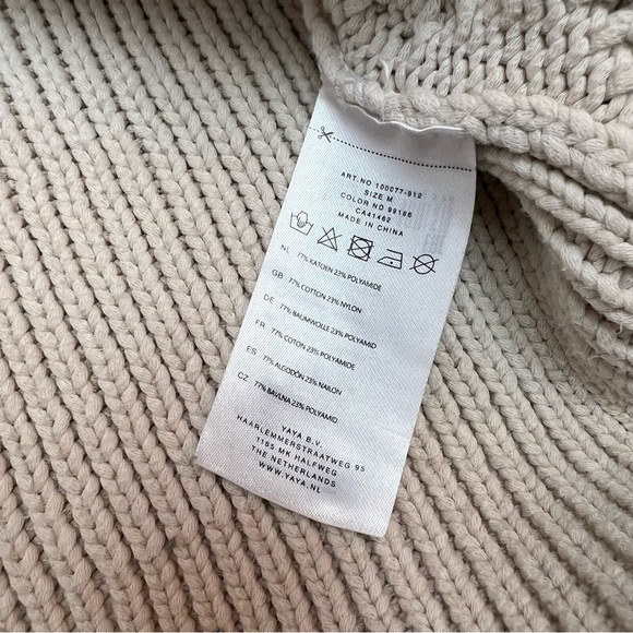Yaya Cotton Beige Multi-Textured Pullover Sweater Size M - Picture 10 of 10